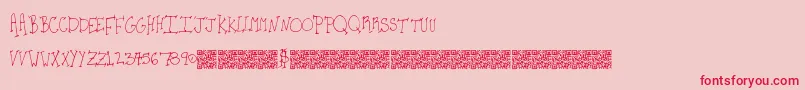 Kidsparty-Schriftart – Rote Schriften auf rosa Hintergrund