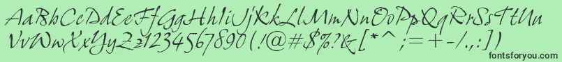 GrimshawHandItcTt-Schriftart – Schwarze Schriften auf grünem Hintergrund
