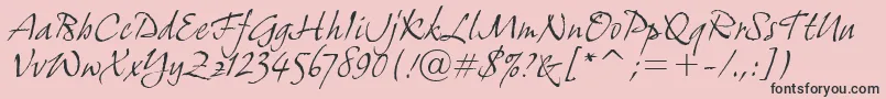 GrimshawHandItcTt-fontti – mustat fontit vaaleanpunaisella taustalla