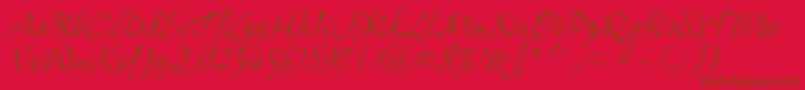 GrimshawHandItcTt Font – Brown Fonts on Red Background