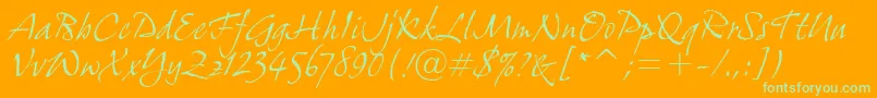 GrimshawHandItcTt Font – Green Fonts on Orange Background