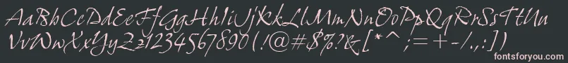 GrimshawHandItcTt Font – Pink Fonts on Black Background