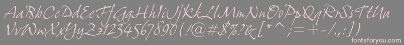 GrimshawHandItcTt Font – Pink Fonts on Gray Background