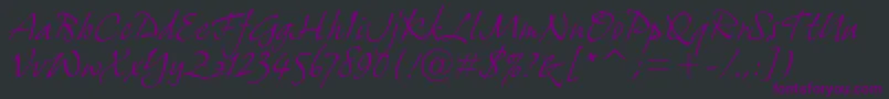 GrimshawHandItcTt-Schriftart – Violette Schriften auf schwarzem Hintergrund