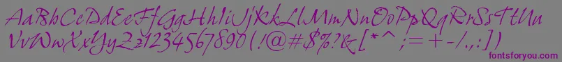 Шрифт GrimshawHandItcTt – фиолетовые шрифты на сером фоне