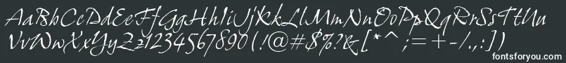 Шрифт GrimshawHandItcTt – белые шрифты на чёрном фоне