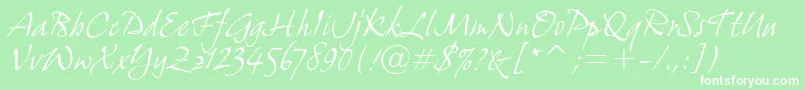 GrimshawHandItcTt Font – White Fonts on Green Background