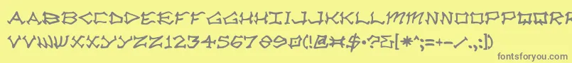Rad ffy-Schriftart – Graue Schriften auf gelbem Hintergrund