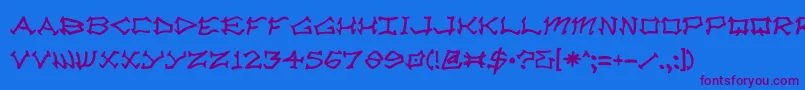 Rad ffy-Schriftart – Violette Schriften auf blauem Hintergrund