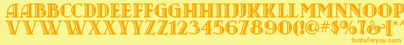 CastileoMedium Font – Orange Fonts on Yellow Background