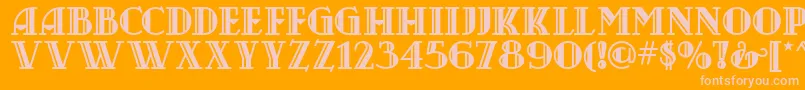 CastileoMedium-Schriftart – Rosa Schriften auf orangefarbenem Hintergrund