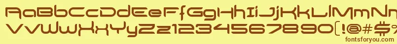 DelogsGoesHiTech Font – Brown Fonts on Yellow Background