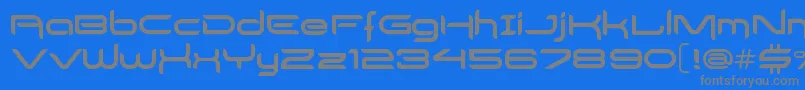 DelogsGoesHiTech-Schriftart – Graue Schriften auf blauem Hintergrund