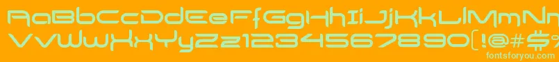 DelogsGoesHiTech Font – Green Fonts on Orange Background
