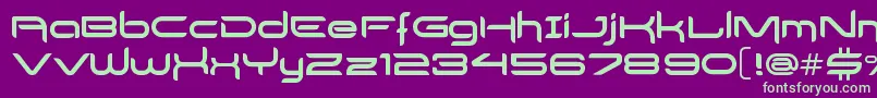 DelogsGoesHiTech-Schriftart – Grüne Schriften auf violettem Hintergrund