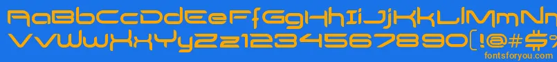 DelogsGoesHiTech Font – Orange Fonts on Blue Background