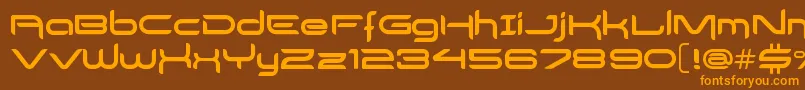 DelogsGoesHiTech Font – Orange Fonts on Brown Background