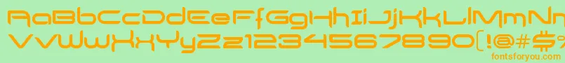 DelogsGoesHiTech Font – Orange Fonts on Green Background