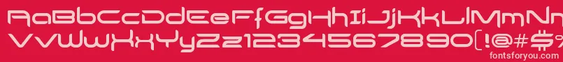 フォントDelogsGoesHiTech – 赤い背景にピンクのフォント