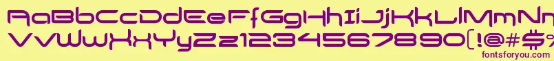 DelogsGoesHiTech Font – Purple Fonts on Yellow Background