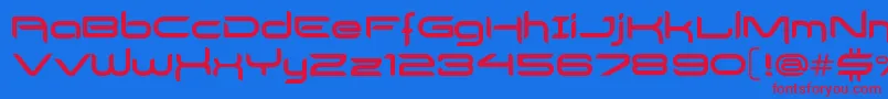 DelogsGoesHiTech Font – Red Fonts on Blue Background