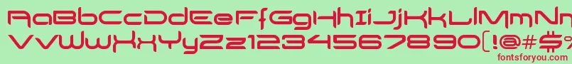 DelogsGoesHiTech-Schriftart – Rote Schriften auf grünem Hintergrund