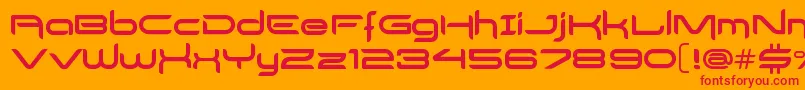 DelogsGoesHiTech Font – Red Fonts on Orange Background