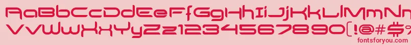 DelogsGoesHiTech-Schriftart – Rote Schriften auf rosa Hintergrund