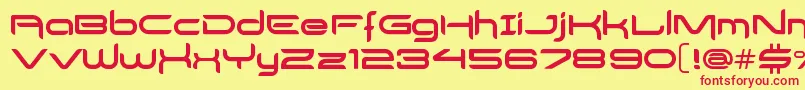 DelogsGoesHiTech Font – Red Fonts on Yellow Background