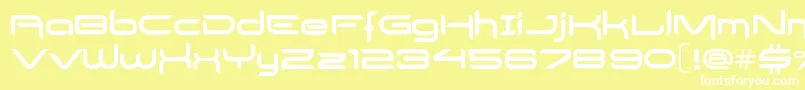 Шрифт DelogsGoesHiTech – белые шрифты на жёлтом фоне