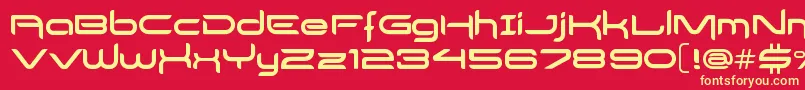 DelogsGoesHiTech Font – Yellow Fonts on Red Background