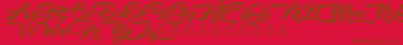 MisstralPersonalUse Font – Brown Fonts on Red Background