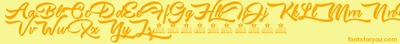 MisstralPersonalUse Font – Orange Fonts on Yellow Background