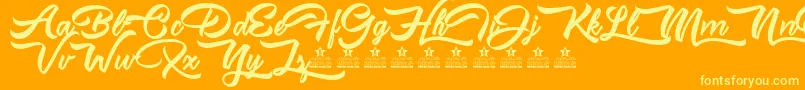MisstralPersonalUse Font – Yellow Fonts on Orange Background