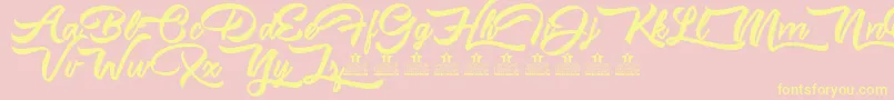 MisstralPersonalUse Font – Yellow Fonts on Pink Background