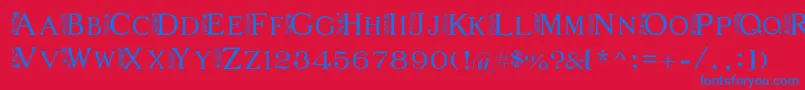 FlowerG Font – Blue Fonts on Red Background