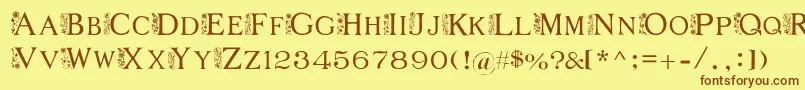 FlowerG Font – Brown Fonts on Yellow Background