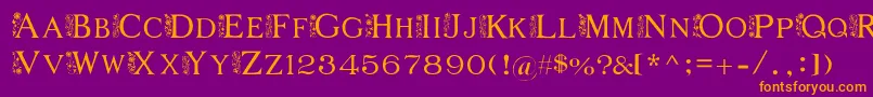 FlowerG Font – Orange Fonts on Purple Background