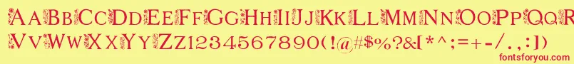 FlowerG Font – Red Fonts on Yellow Background