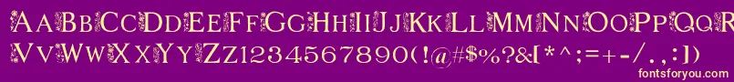 FlowerG Font – Yellow Fonts on Purple Background