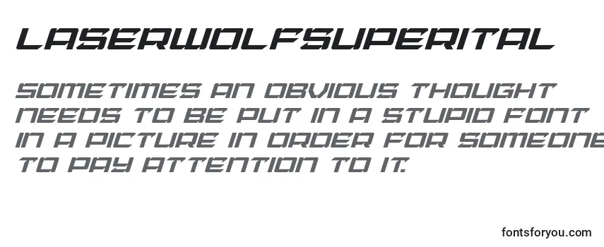 Laserwolfsuperital -fontin tarkastelu