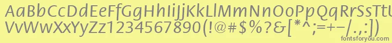 フォントFlori – 黄色の背景に灰色の文字