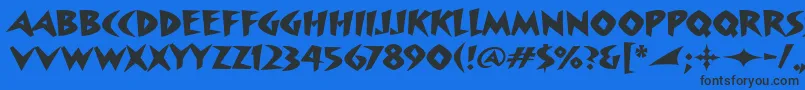 SurfboarditcTt Font – Black Fonts on Blue Background