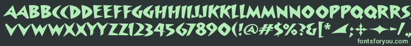 フォントSurfboarditcTt – 黒い背景に緑の文字