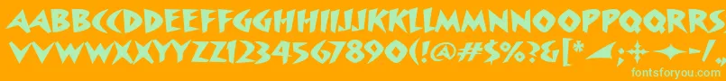 SurfboarditcTt Font – Green Fonts on Orange Background