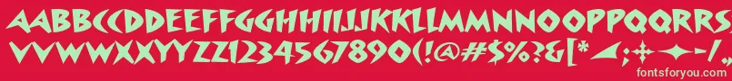 SurfboarditcTt Font – Green Fonts on Red Background