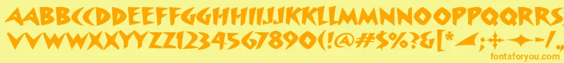 SurfboarditcTt Font – Orange Fonts on Yellow Background