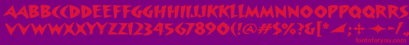 SurfboarditcTt Font – Red Fonts on Purple Background