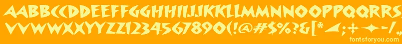 SurfboarditcTt Font – Yellow Fonts on Orange Background