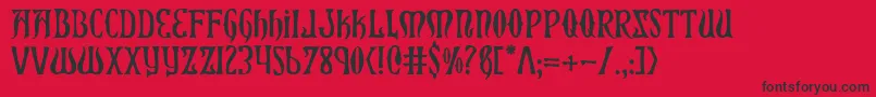 Xiphos Font – Black Fonts on Red Background